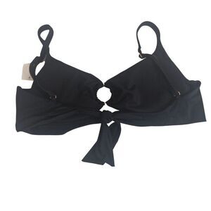Bar III Black Twist Front Bikini Top Adjustable Straps Womens Size XL New